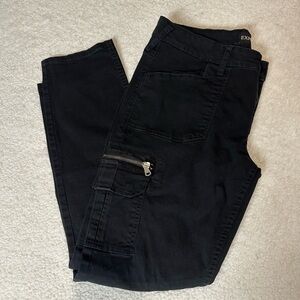 Black Cargo Pants with Zipper Pocket